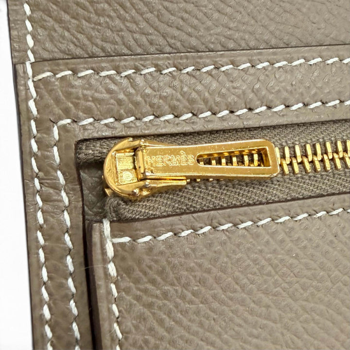 Excellent HERMES Purse Beansufla Bifold Wallet Epsom Leather Women