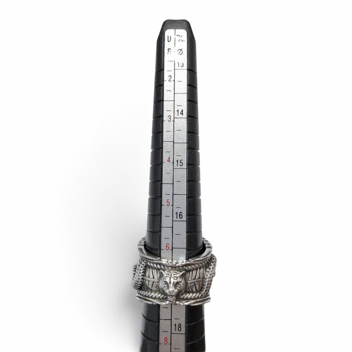 Great GUCCI Ring ring Interlocking G Garden Snake Tiger Head Silver 925 mens 14
