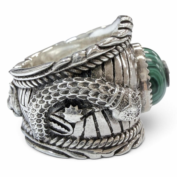 Great GUCCI Ring ring Interlocking G Garden Snake Tiger Head Silver 925 mens 14