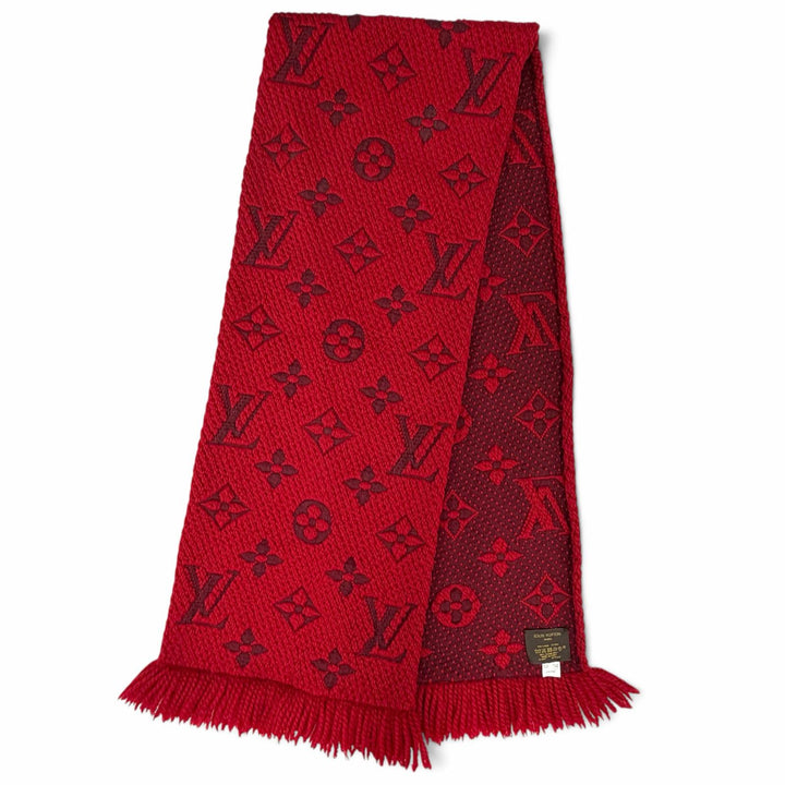 Great LOUIS VUITTON Scarf Escalp Logo Mania Monogram fringe wool Women M72432
