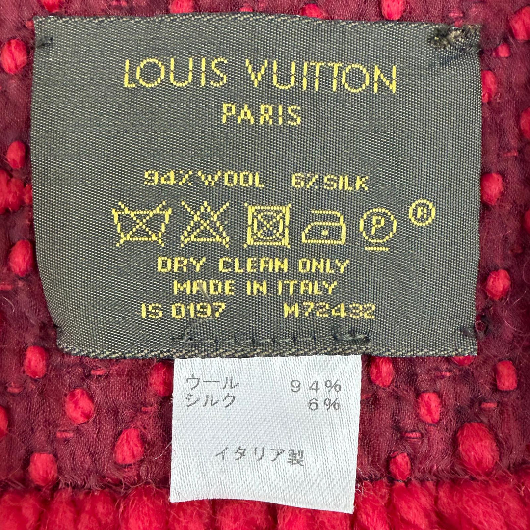 Great LOUIS VUITTON Scarf Escalp Logo Mania Monogram fringe wool Women M72432