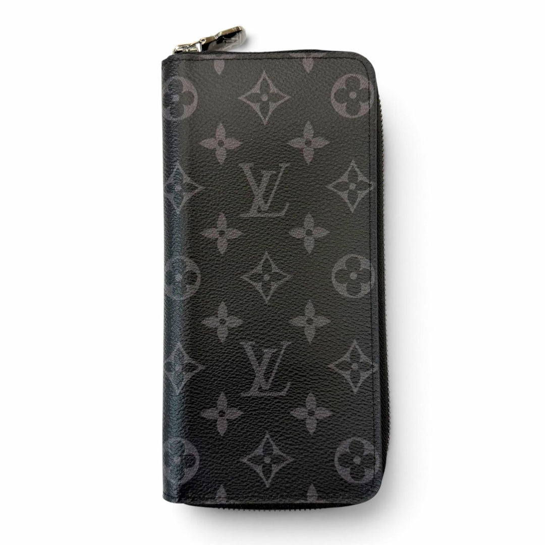 Excellent LOUIS VUITTON Purse LV Monogram Eclipse Zippy Wallet Vertical M62295