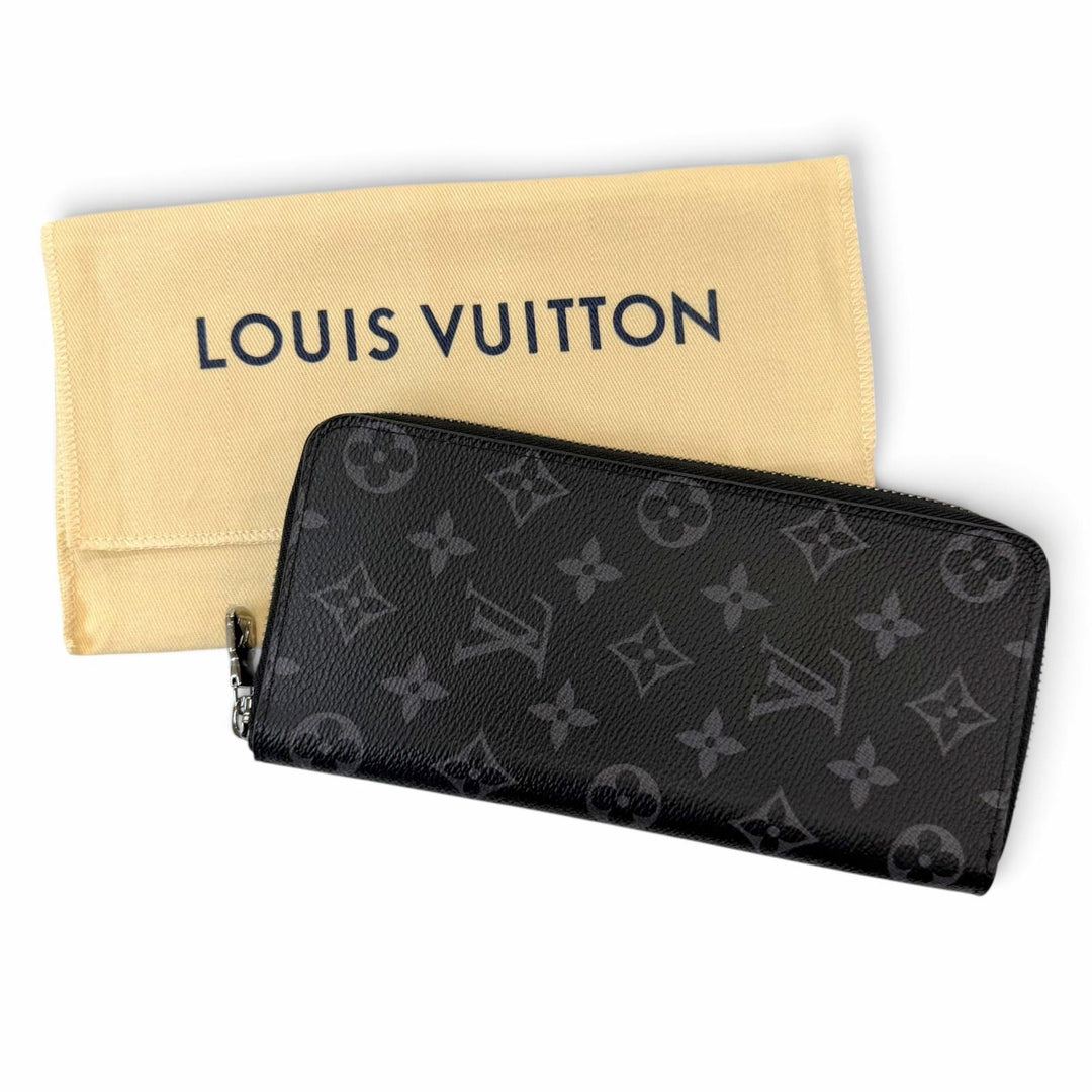 Excellent LOUIS VUITTON Purse LV Monogram Eclipse Zippy Wallet Vertical M62295