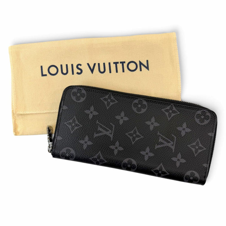 Excellent LOUIS VUITTON Purse LV Monogram Eclipse Zippy Wallet Vertical M62295