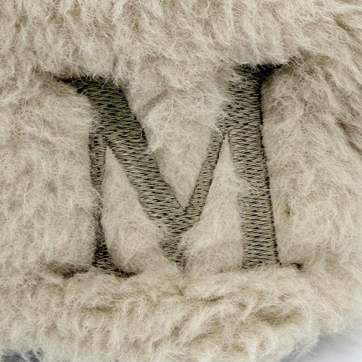 Excellent Max Mara Shoulder Bag Teddy Bucket Bag Logo embroidery, leather beige
