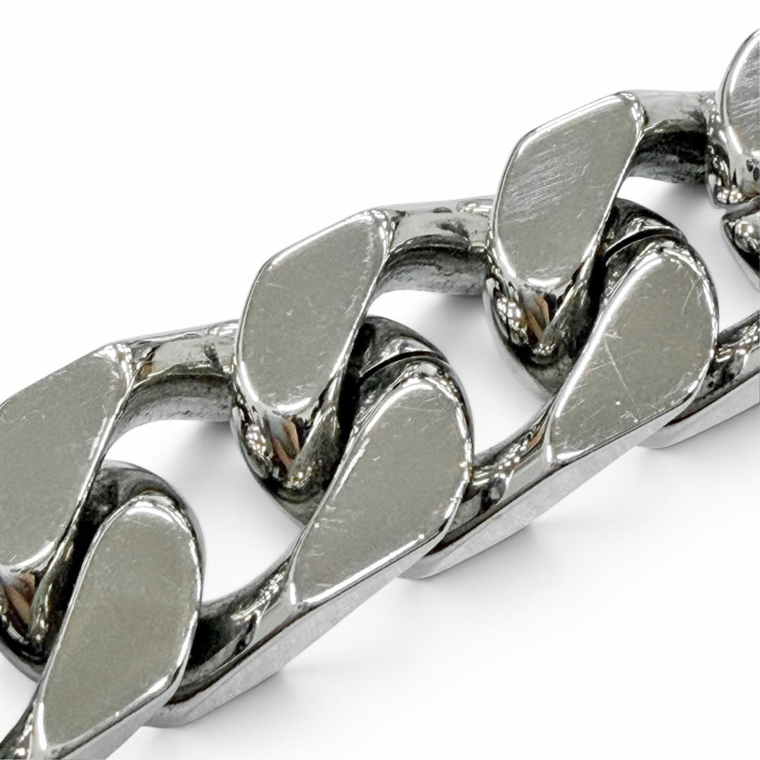 Excellent LOUIS VUITTON Chain bracelet monogram Bangle Silver mens M00855