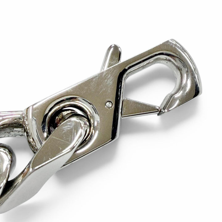 Excellent LOUIS VUITTON Chain bracelet monogram Bangle Silver mens M00855