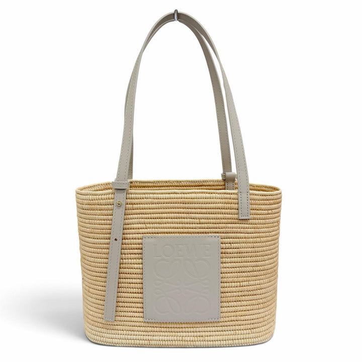 Excellent LOEWE Handbag Anagram Square Basket Bag natural Raffia ACBK099X02