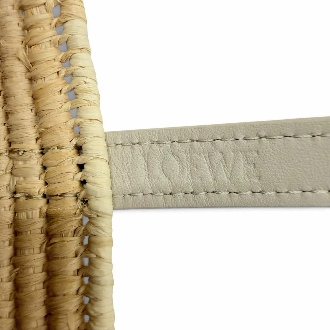 Excellent LOEWE Handbag Anagram Square Basket Bag natural Raffia ACBK099X02