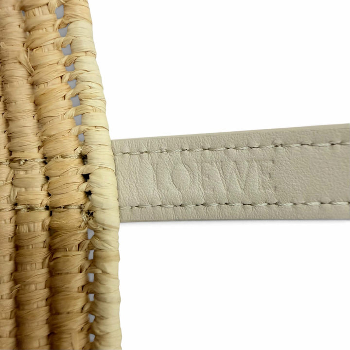 Excellent LOEWE Handbag Anagram Square Basket Bag natural Raffia ACBK099X02