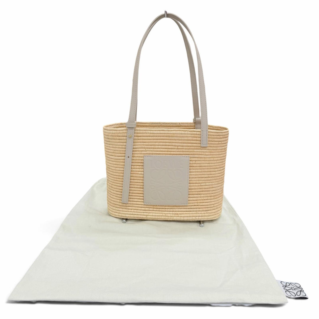 Excellent LOEWE Handbag Anagram Square Basket Bag natural Raffia ACBK099X02
