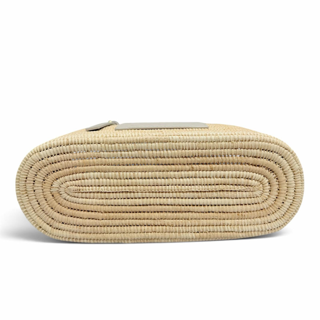 Excellent LOEWE Handbag Anagram Square Basket Bag natural Raffia ACBK099X02