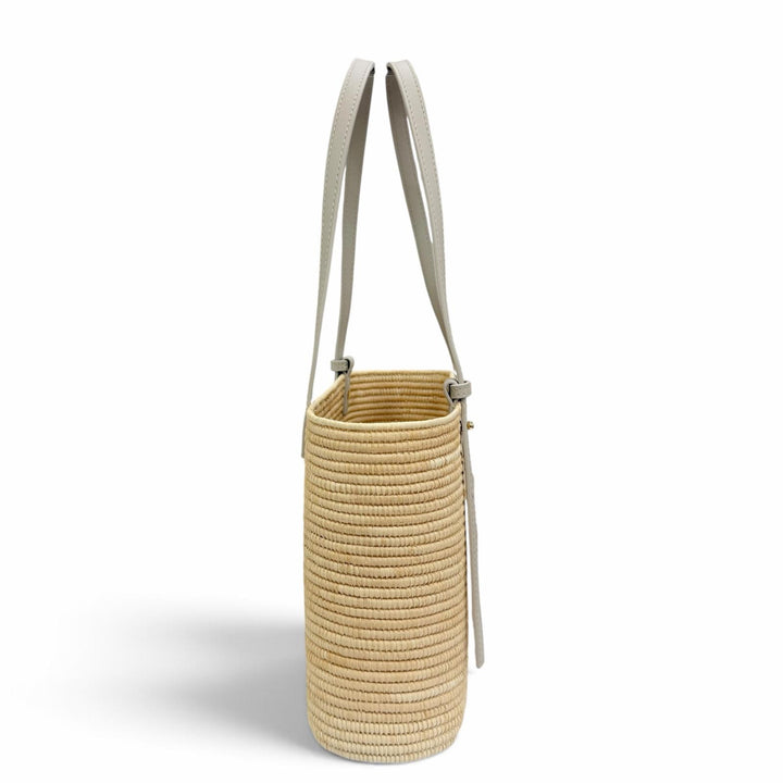 Excellent LOEWE Handbag Anagram Square Basket Bag natural Raffia ACBK099X02