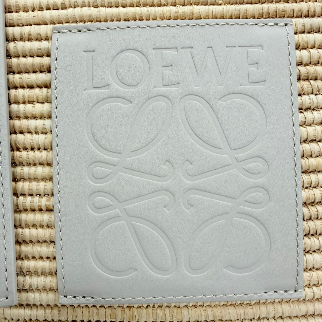 Excellent LOEWE Handbag Anagram Square Basket Bag natural Raffia ACBK099X02