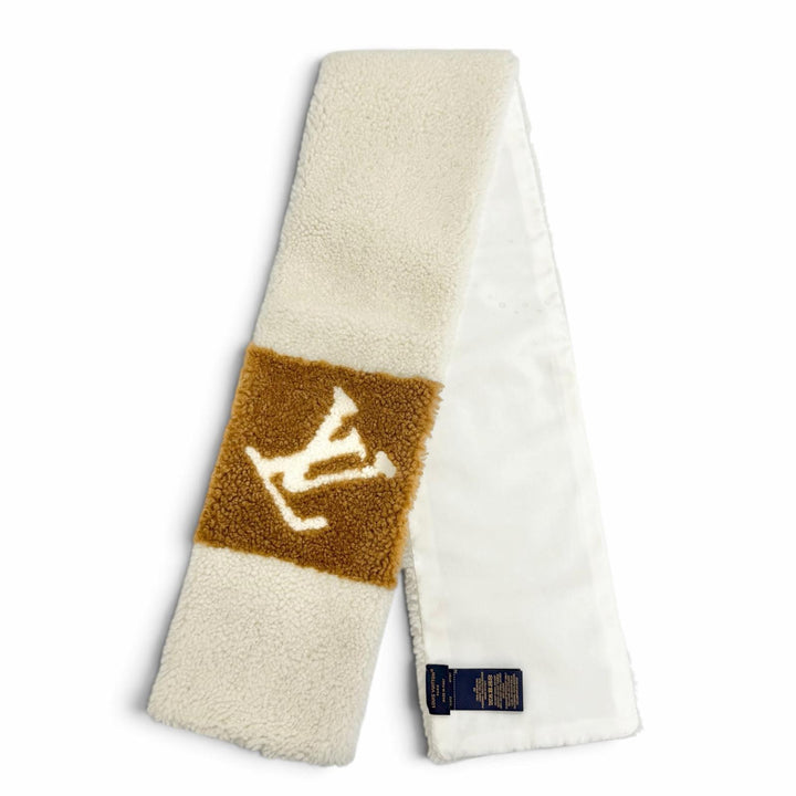Excellent LOUIS VUITTON Scarf Neverfreeze Shirring Echarpe Shearing M77867