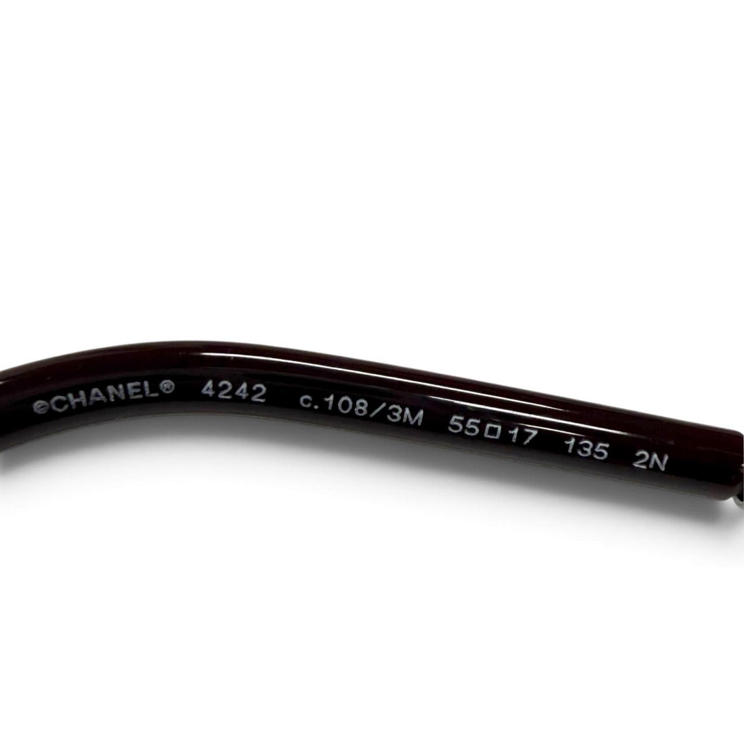 Great CHANEL sunglasses COCO Mark Pantos Shape Gradient Lenses with Chain 4242