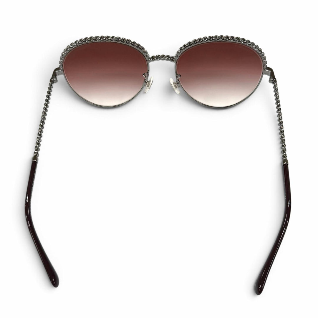 Great CHANEL sunglasses COCO Mark Pantos Shape Gradient Lenses with Chain 4242