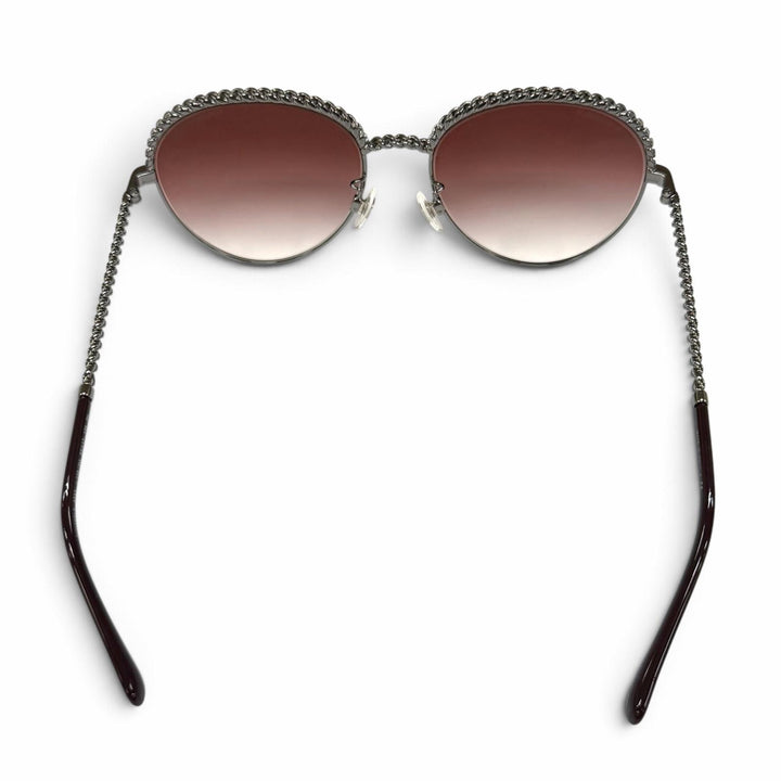 Great CHANEL sunglasses COCO Mark Pantos Shape Gradient Lenses with Chain 4242
