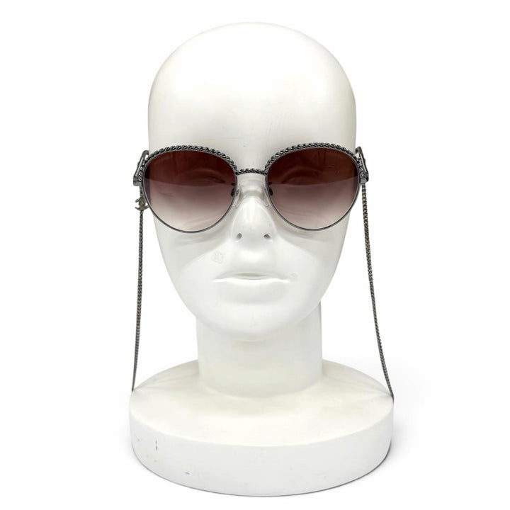 Great CHANEL sunglasses COCO Mark Pantos Shape Gradient Lenses with Chain 4242