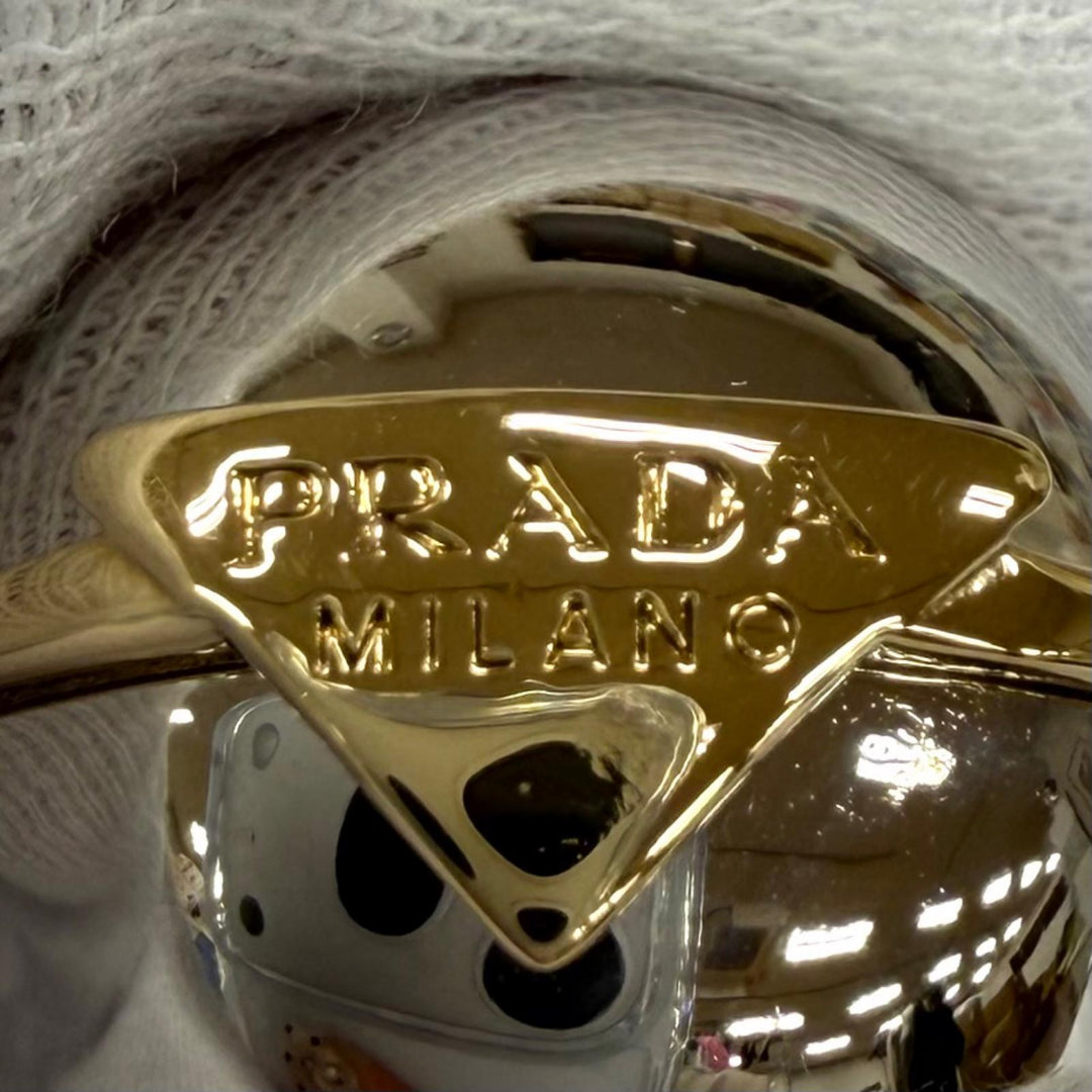 Great PRADA Pierce Triangle logo ball Silver Women 1IO241