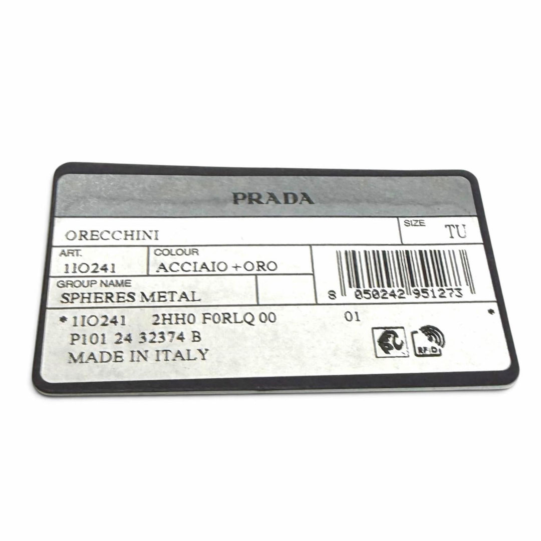 Great PRADA Pierce Triangle logo ball Silver Women 1IO241