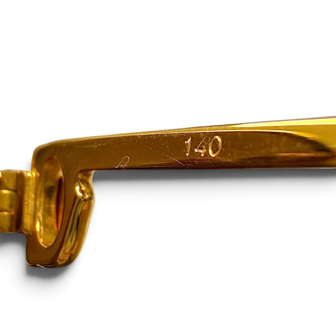 Great Cartier sunglasses Trinity Double-bridge eyewear with metal logo gold mens