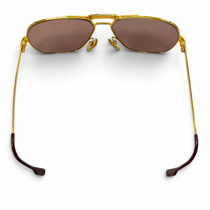 Great Cartier sunglasses Trinity Double-bridge eyewear with metal logo gold mens