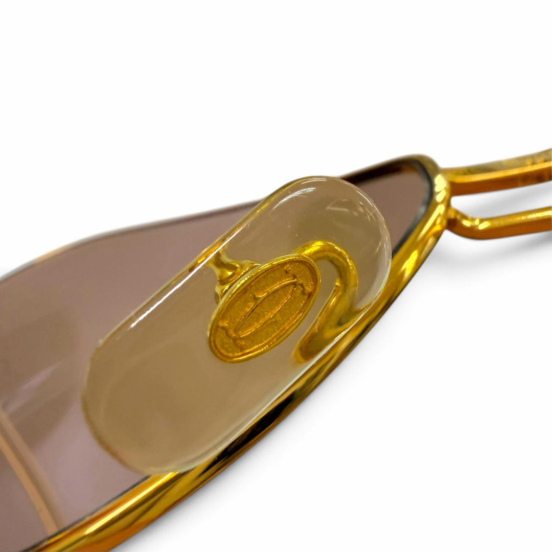 Great Cartier sunglasses Trinity Double-bridge eyewear with metal logo gold mens