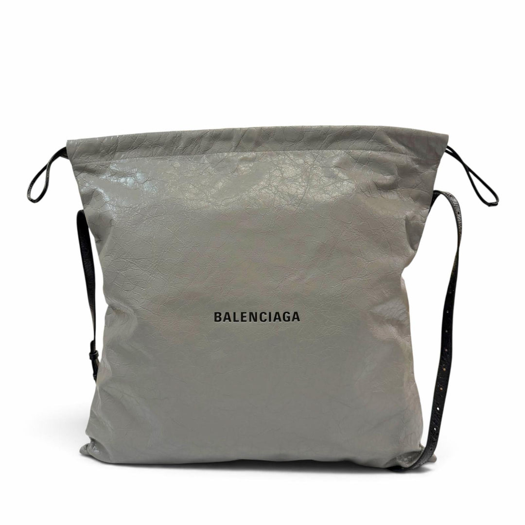 Great BALENCIAGA Shopper Dust Bag, Large logo gray Arena lambskin mens 811608