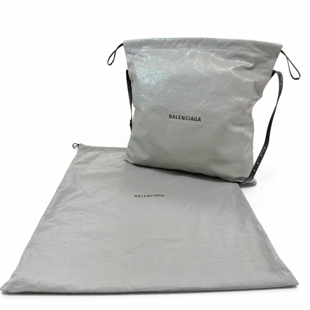Great BALENCIAGA Shopper Dust Bag, Large logo gray Arena lambskin mens 811608