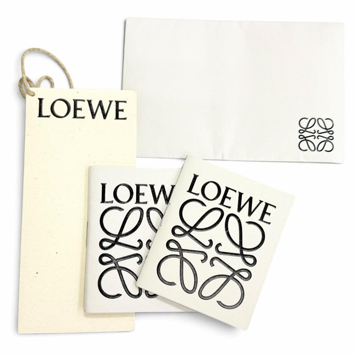 Pristine LOEWE Tote Bag Puzzlefold XL Logo Metal black Raffia Women B779Q18X17