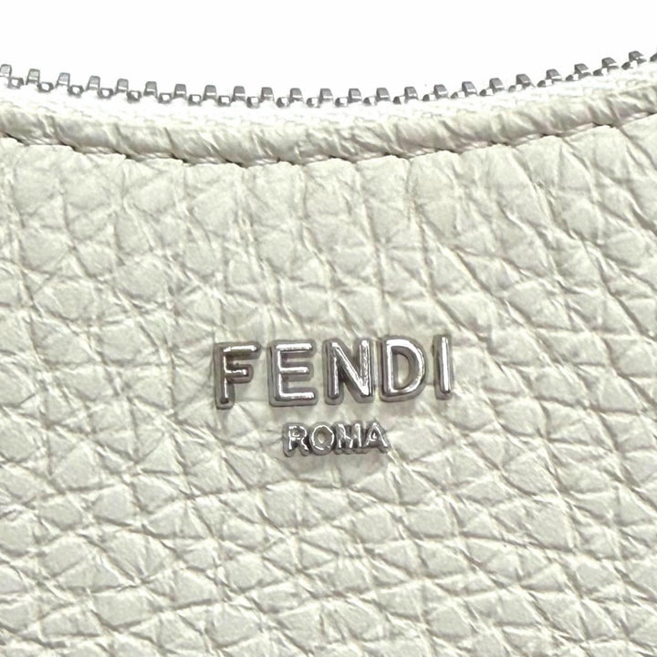 Excellent FENDI Handbag Selleria small fendis Hobo bag one Ivory leather 8BS094