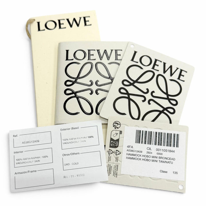 Great LOEWE Shoulder Bag Hammock Mini Hobo Anagram Cube 2-Way Handbag A538G13X09