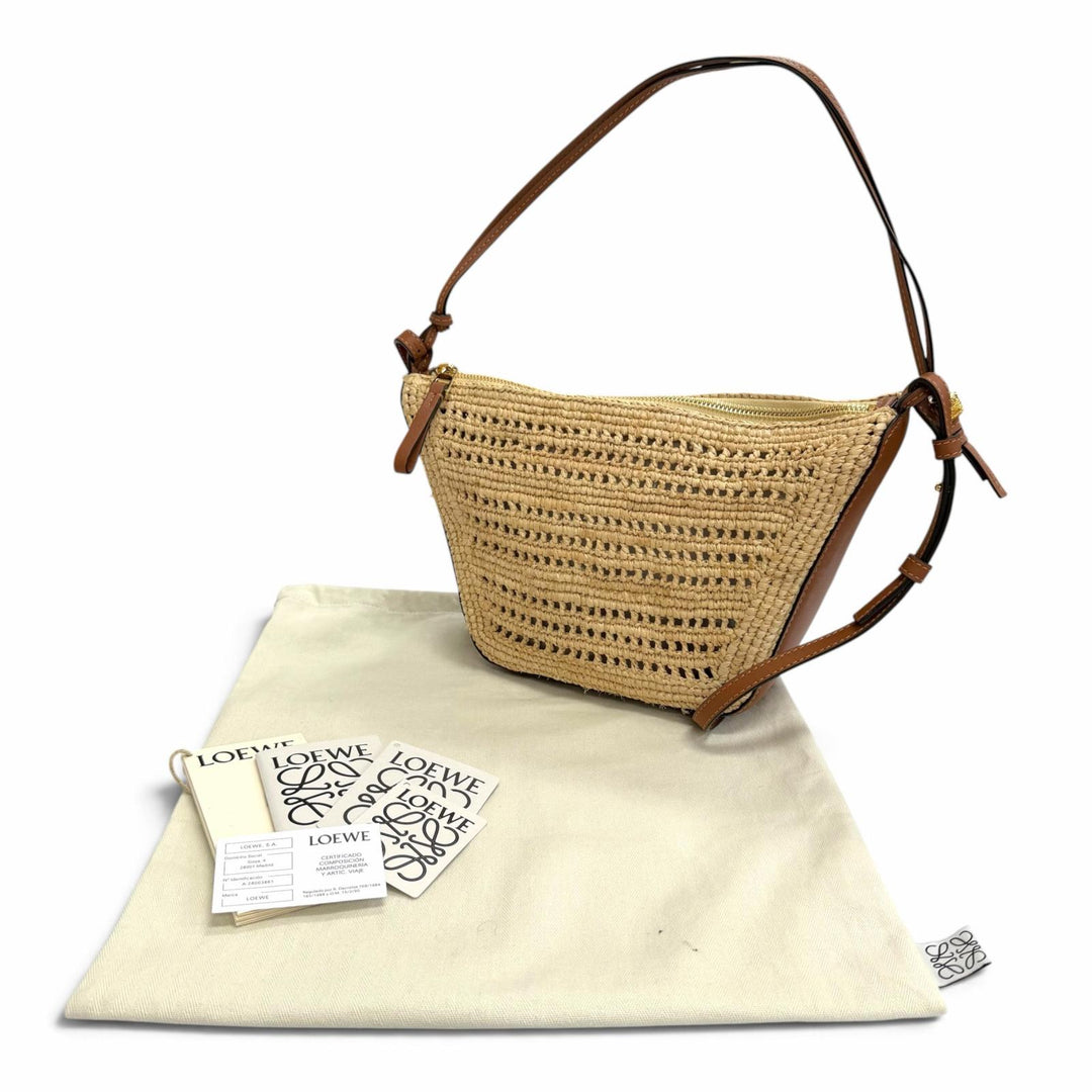 Great LOEWE Shoulder Bag Hammock Mini Hobo Anagram Cube 2-Way Handbag A538G13X09