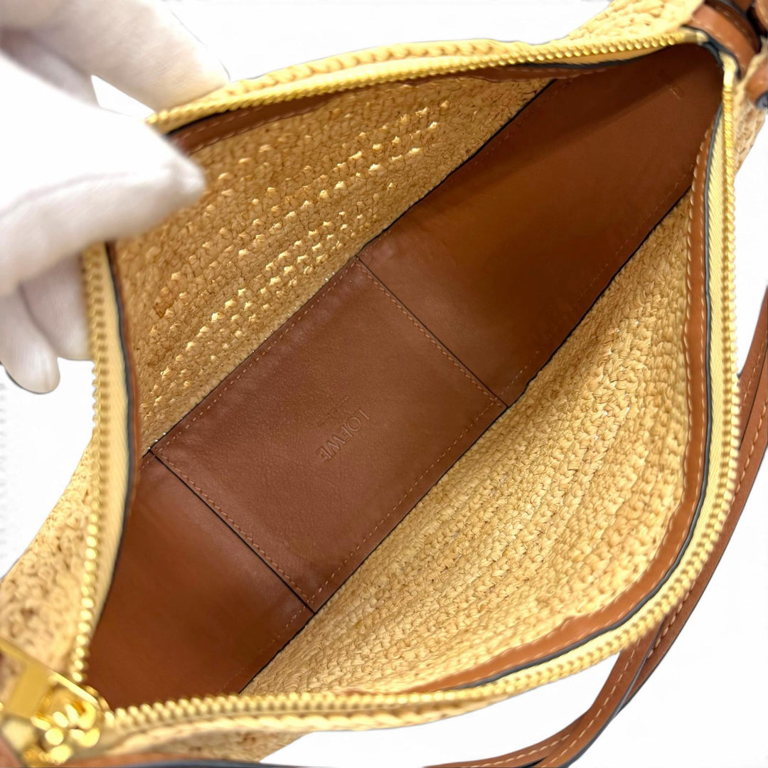 Great LOEWE Shoulder Bag Hammock Mini Hobo Anagram Cube 2-Way Handbag A538G13X09