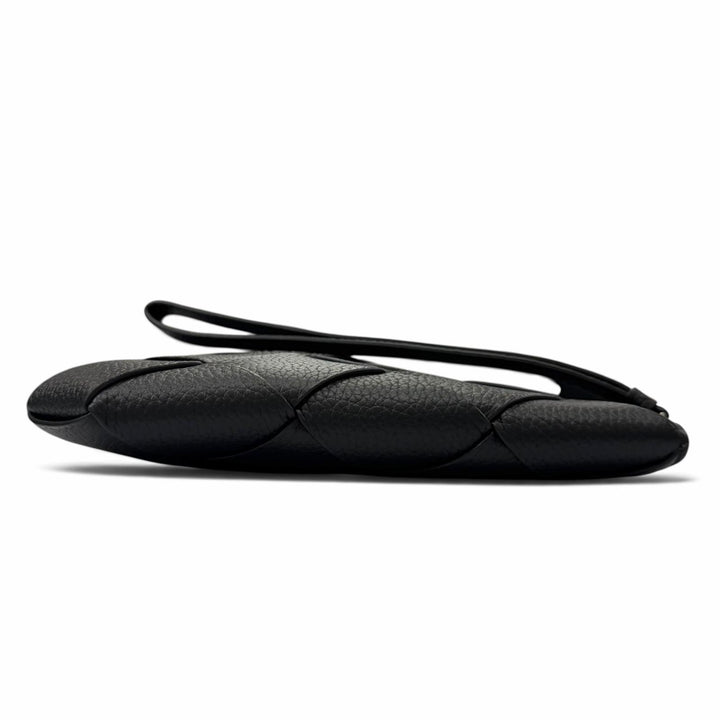Pristine BOTTEGAVENETA Clutch bag Maxi INTRECCIATO Diago black leather 795632