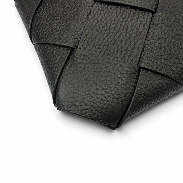 Pristine BOTTEGAVENETA Clutch bag Maxi INTRECCIATO Diago black leather 795632