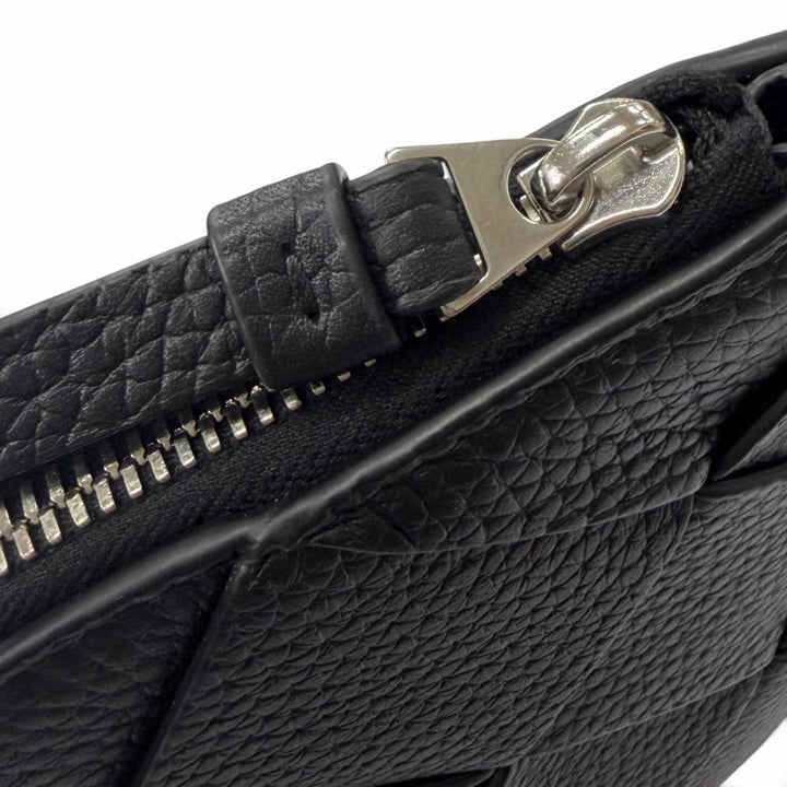 Pristine BOTTEGAVENETA Clutch bag Maxi INTRECCIATO Diago black leather 795632