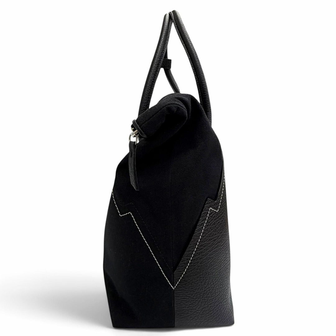 Great Maison Margiela 11 5AC Shopping Large Tote Bag black leather SB1WC0013