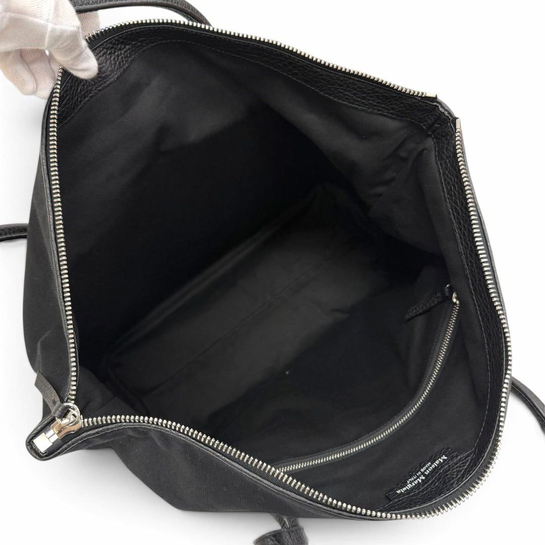 Great Maison Margiela 11 5AC Shopping Large Tote Bag black leather SB1WC0013