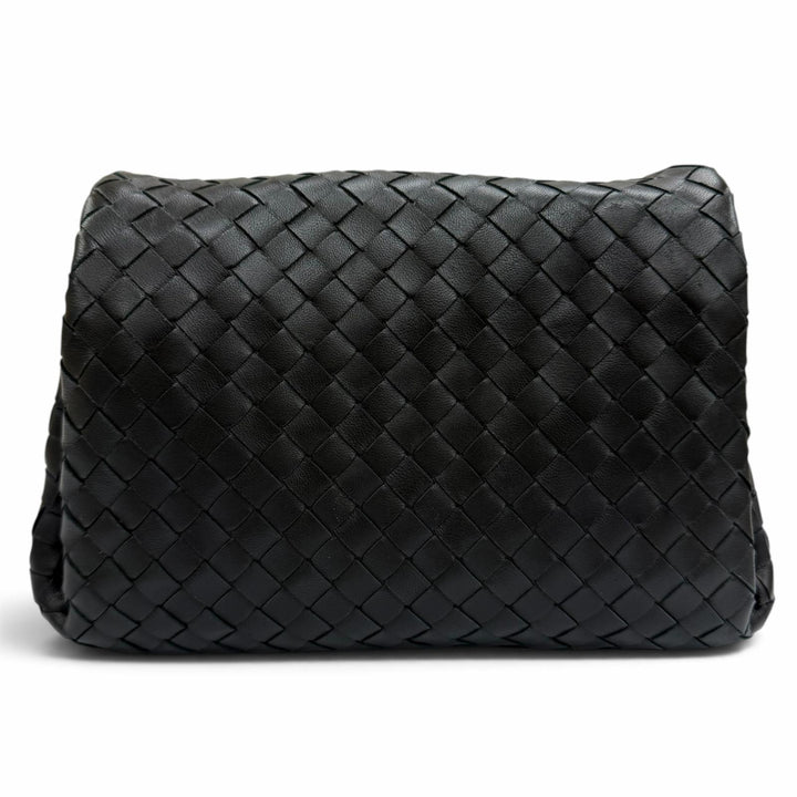Great BOTTEGAVENETA Clutch bag INTRECCIATO leather black leather Women