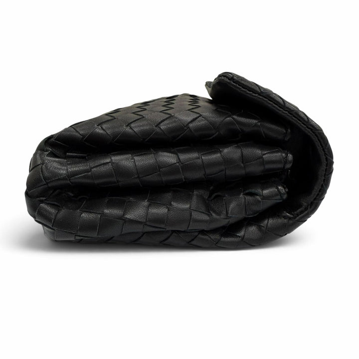 Great BOTTEGAVENETA Clutch bag INTRECCIATO leather black leather Women