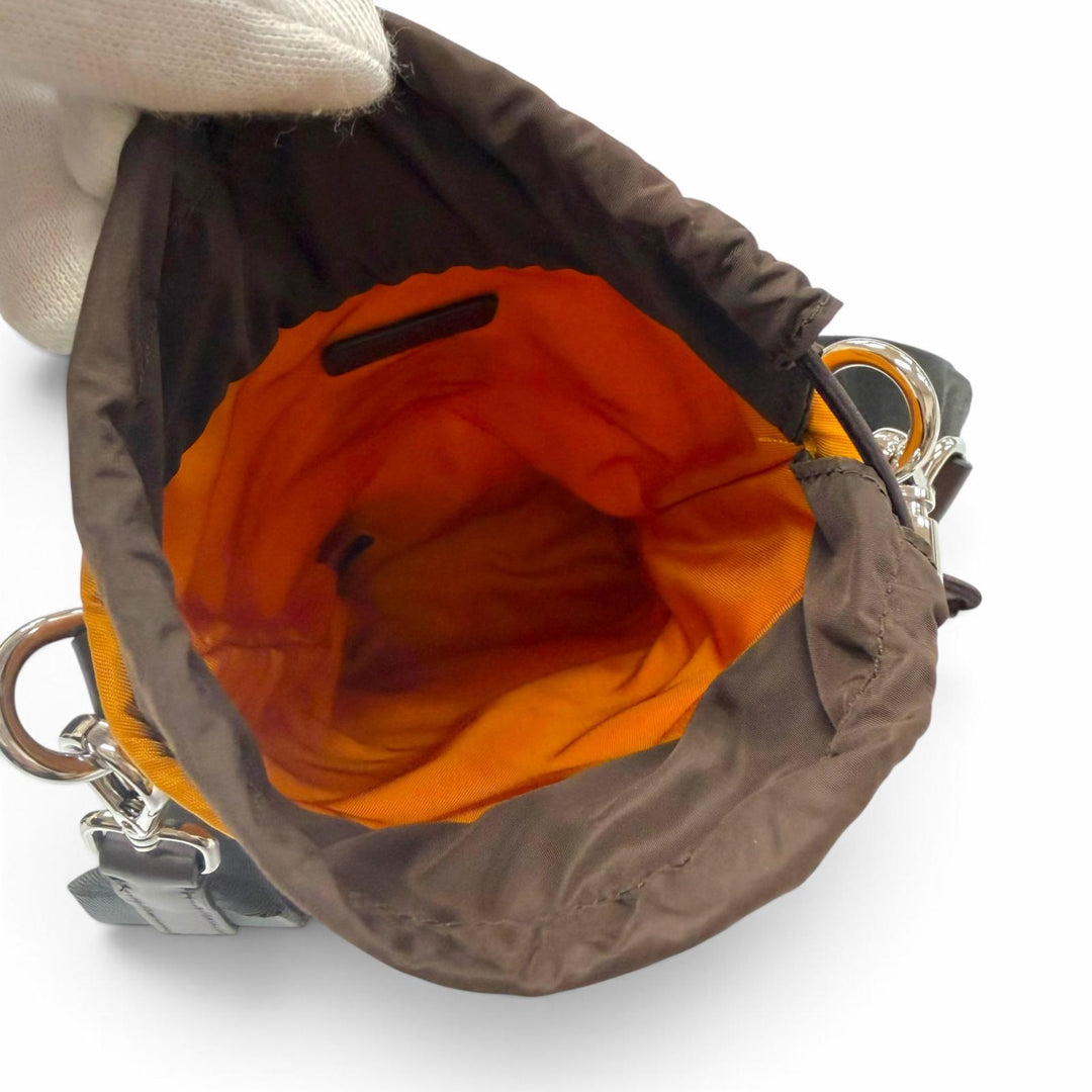 Excellent PRADA Shoulder Bag Speed Lock Orange Nylon mens 2ZT079