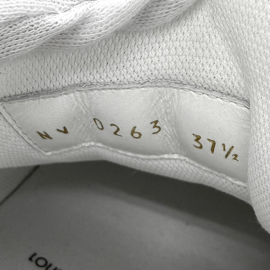 Excellent LOUIS VUITTON sneakers LV sweatshirt Logo-embroidered leather 37.5