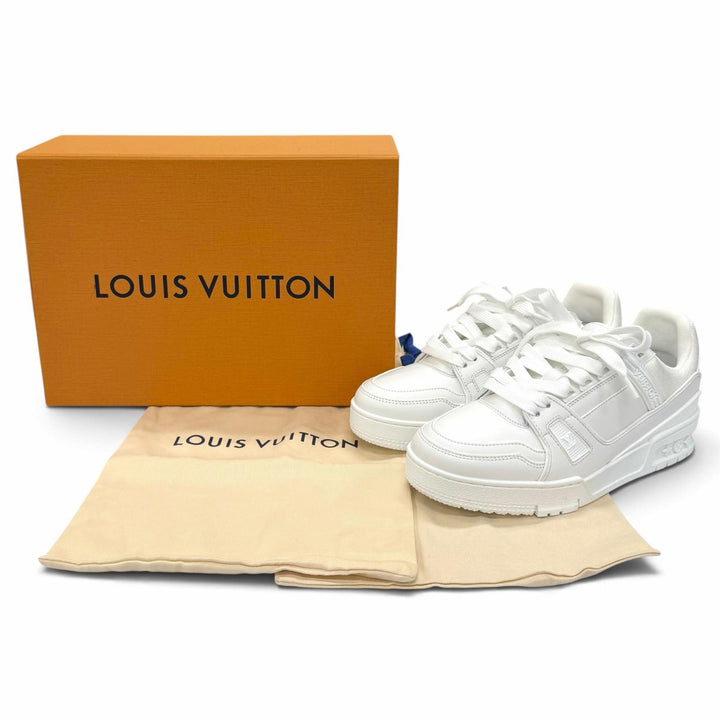 Excellent LOUIS VUITTON sneakers LV sweatshirt Logo-embroidered leather 37.5