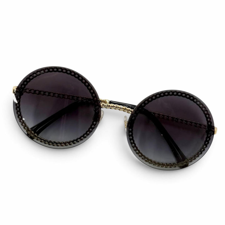 Great CHANEL sunglasses Chain eyeglasses cord included COCO Mark Round 4245