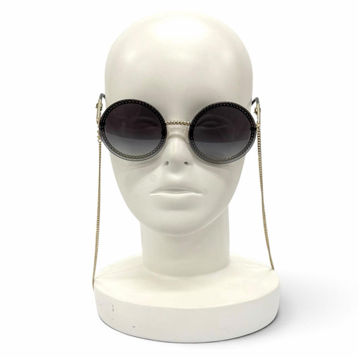 Great CHANEL sunglasses Chain eyeglasses cord included COCO Mark Round 4245