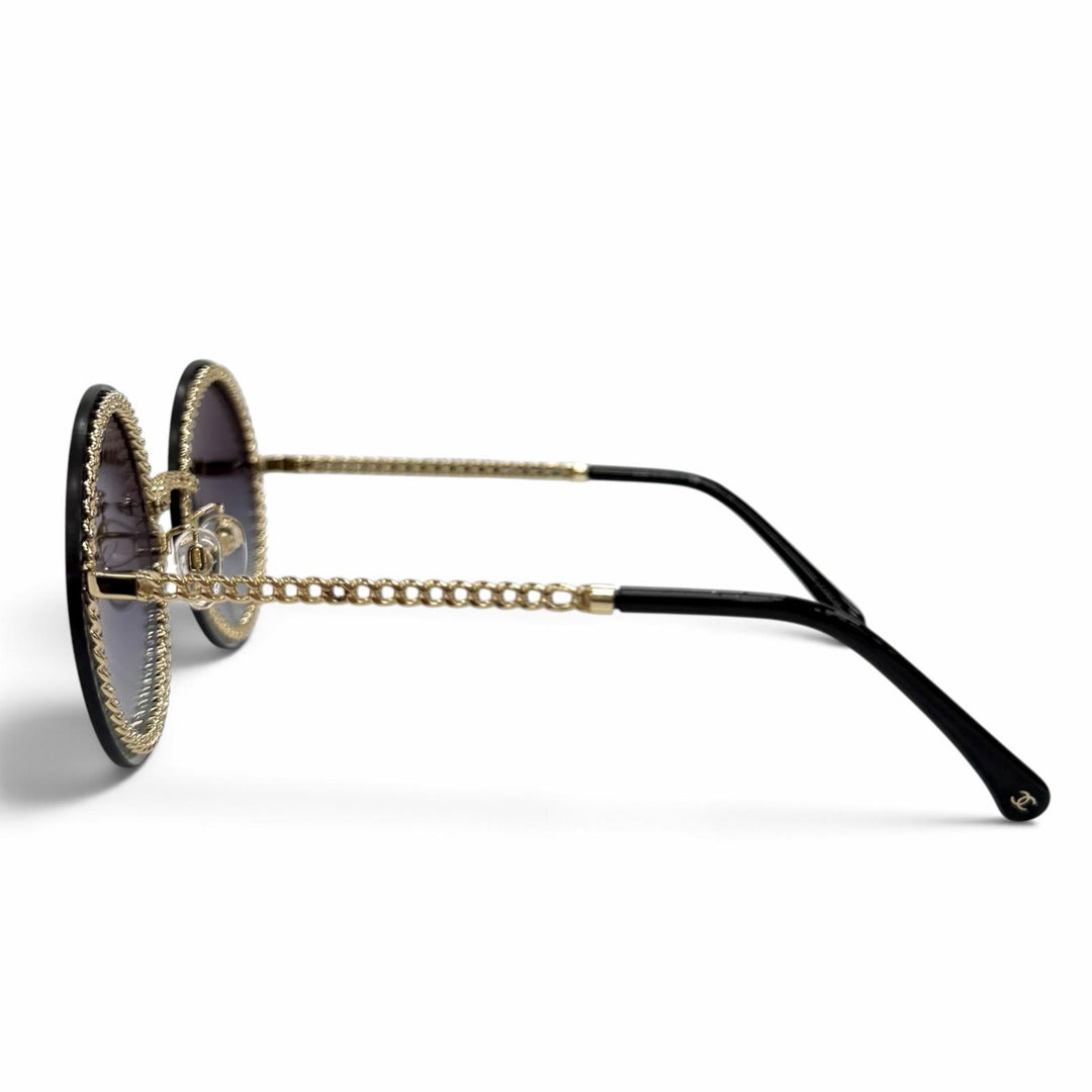 Great CHANEL sunglasses Chain eyeglasses cord included COCO Mark Round 4245