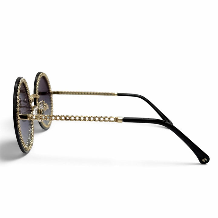 Great CHANEL sunglasses Chain eyeglasses cord included COCO Mark Round 4245