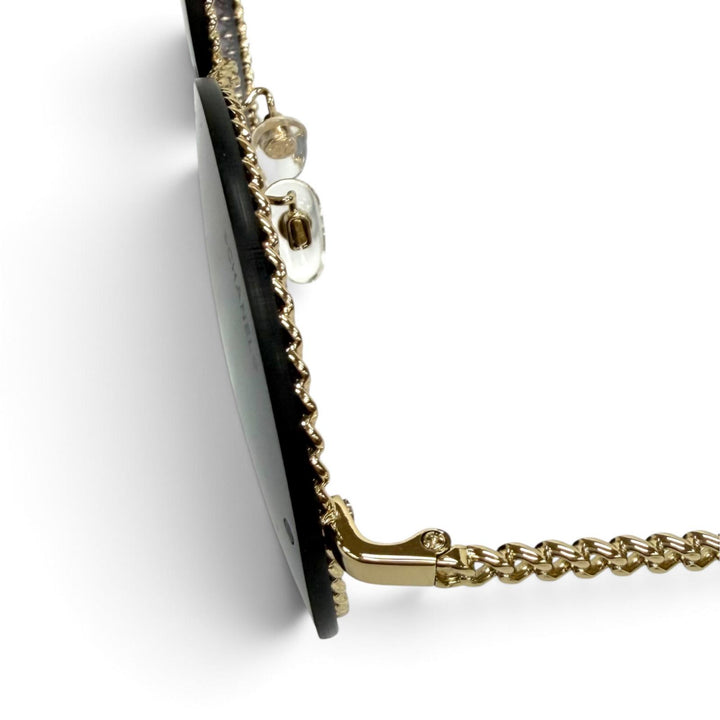 Great CHANEL sunglasses Chain eyeglasses cord included COCO Mark Round 4245